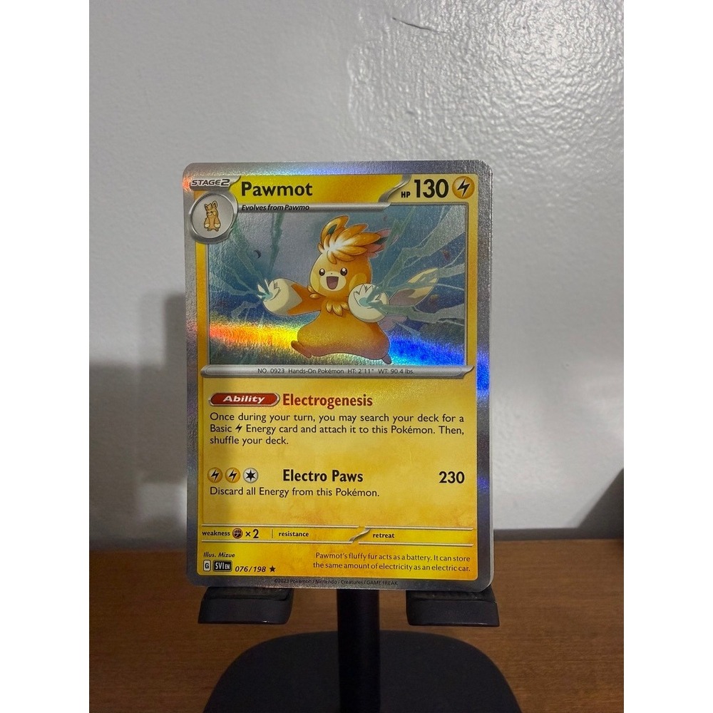 Pokemon Pawmot 076/198 Scarlet & Violet Base Set Rare Holo TCG Card